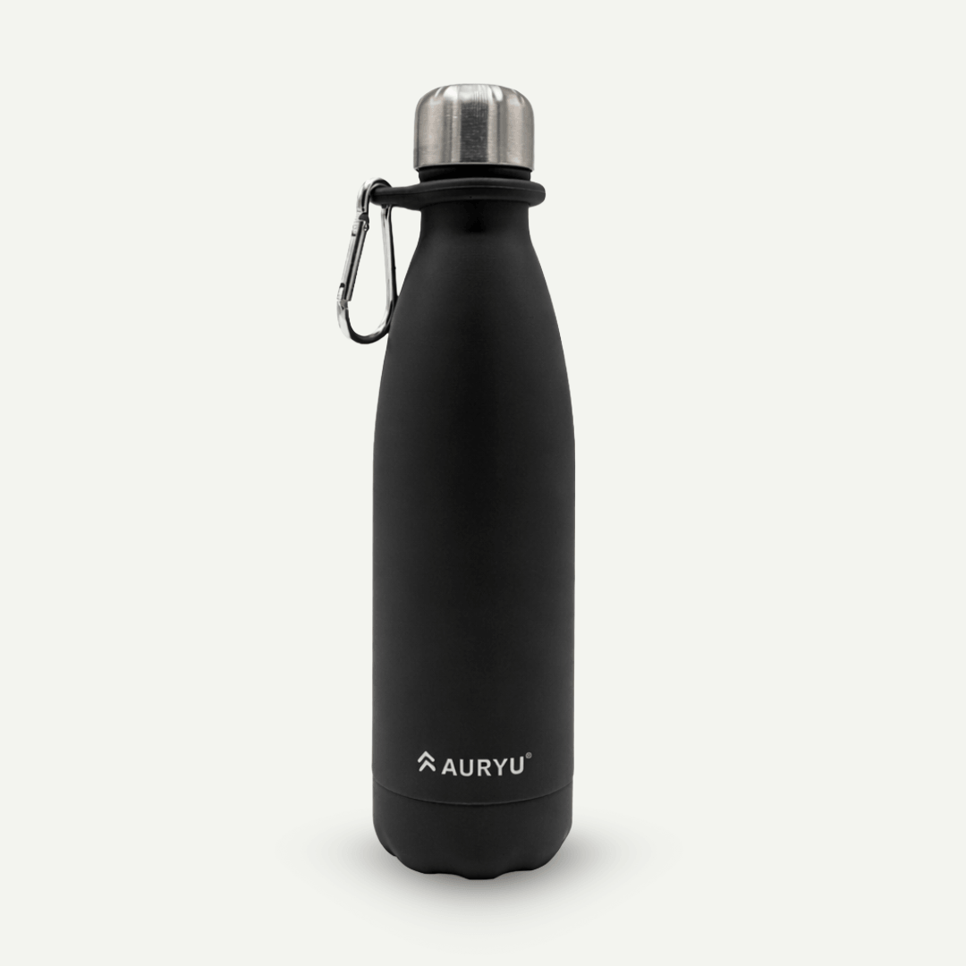 Triple-Walled Insulated Stainless Steel Water Bottle – 24Hr Cold & 12Hr Hot, Leak-Proof, BPA-Free, 17oz, Black